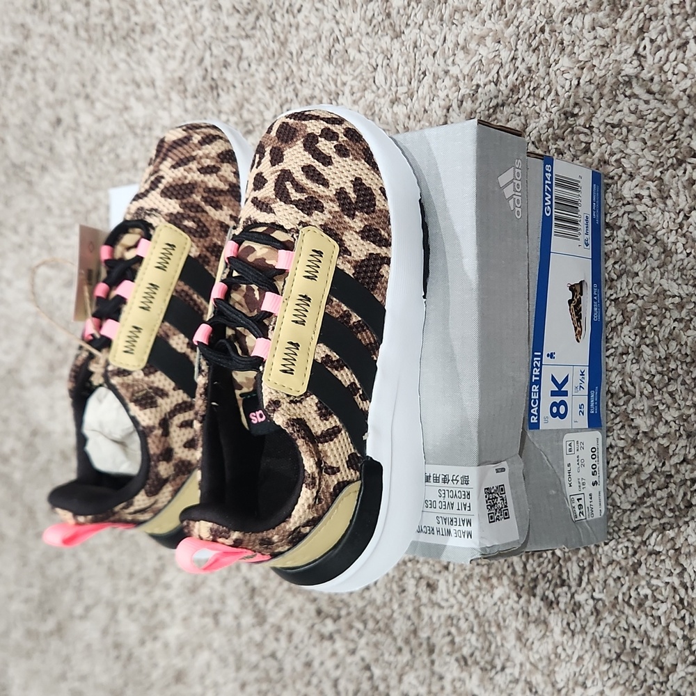 Adidas Racer TR211 Cheetah Print Sneakers Size 8K